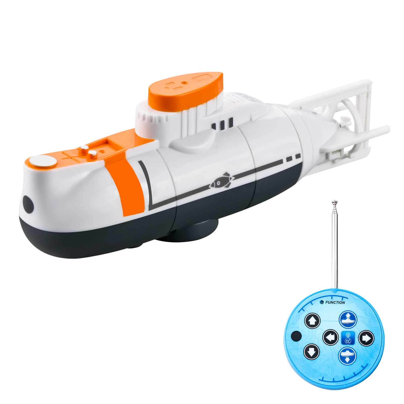 Mini RC Submarine 0.1m/s Speed Remote Control Boat Waterproof Diving Toy Simulation Model for Kids Christmas Gift New Year Gift