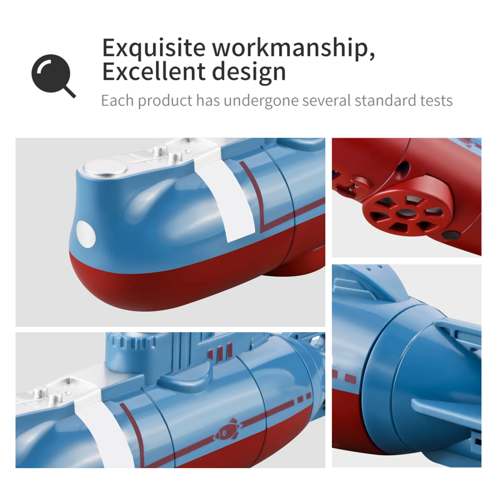 Mini RC Submarine 0.1m/s Speed Remote Control Boat Waterproof Diving Toy Simulation Model for Kids Christmas Gift New Year Gift