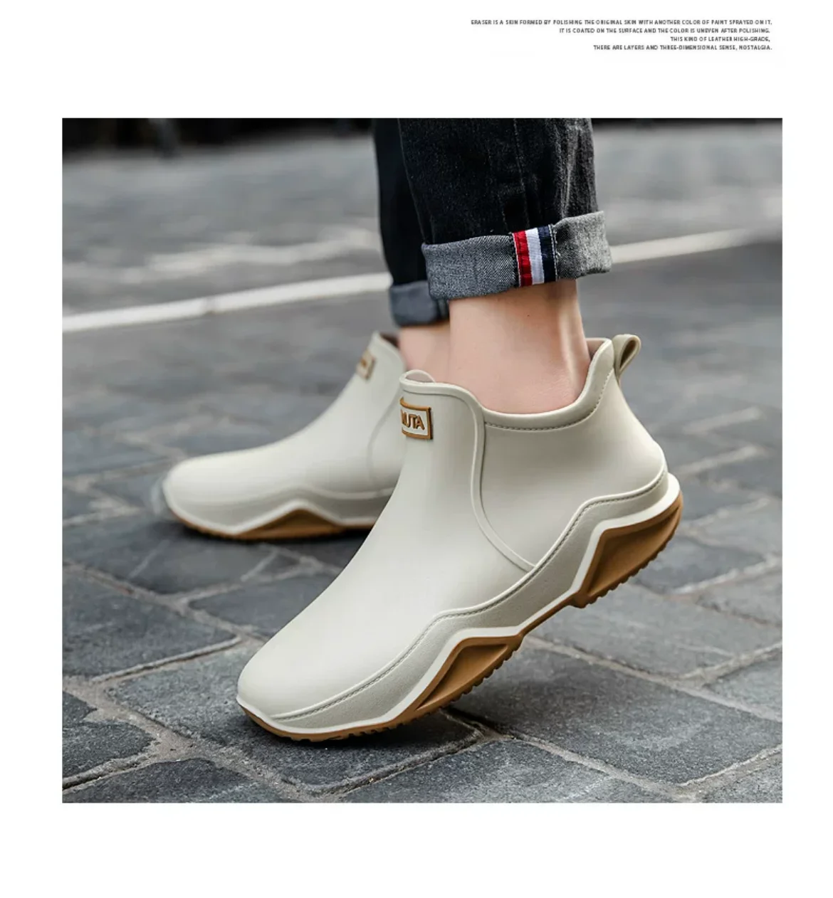 Fashion Couple's Outdoor Rain Boots New Men High Top Hiking Fishing Water Shoes Anti-slip Chef Work Ankle Boots Waterproof Shoes