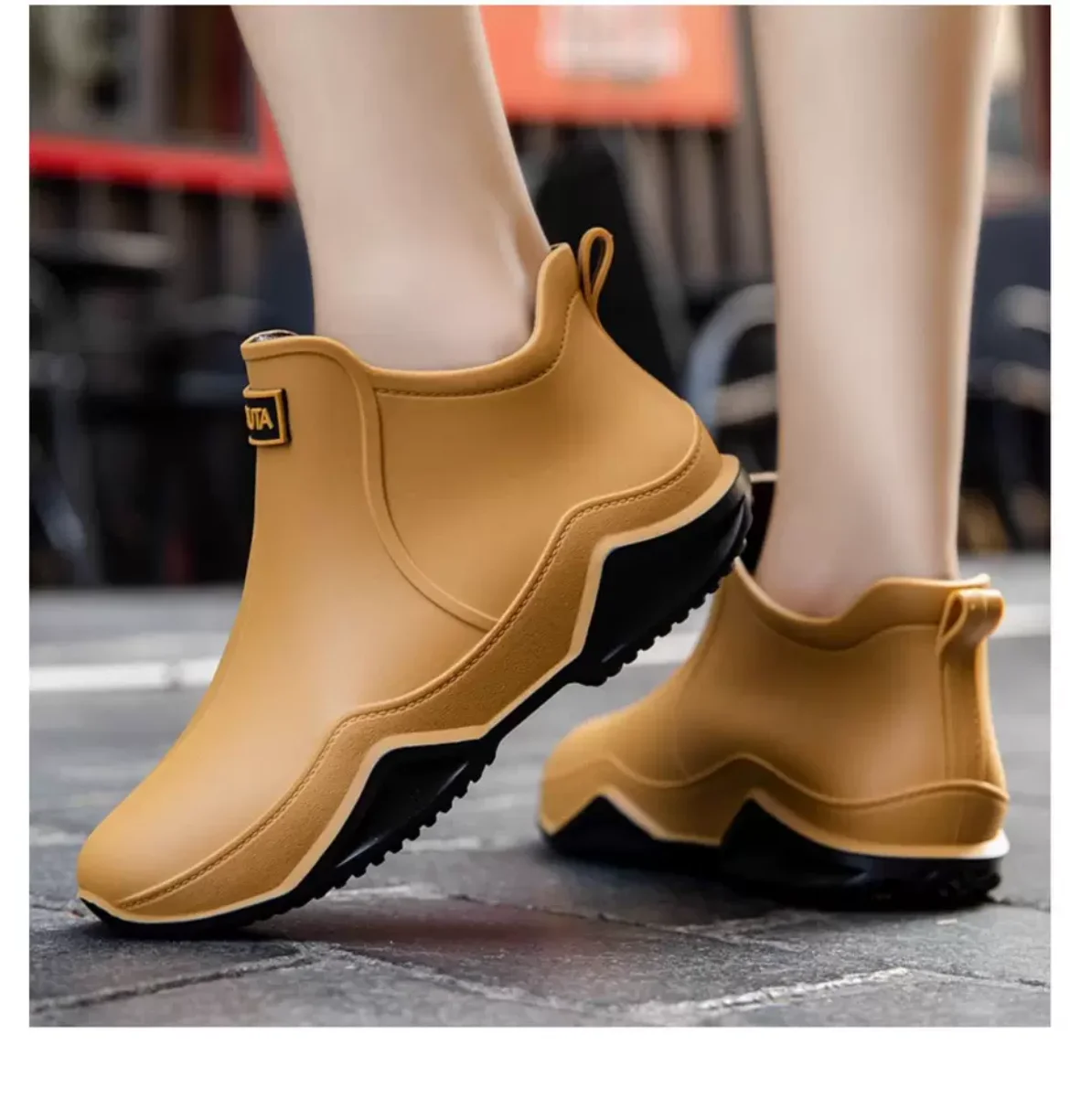 Fashion Couple's Outdoor Rain Boots New Men High Top Hiking Fishing Water Shoes Anti-slip Chef Work Ankle Boots Waterproof Shoes