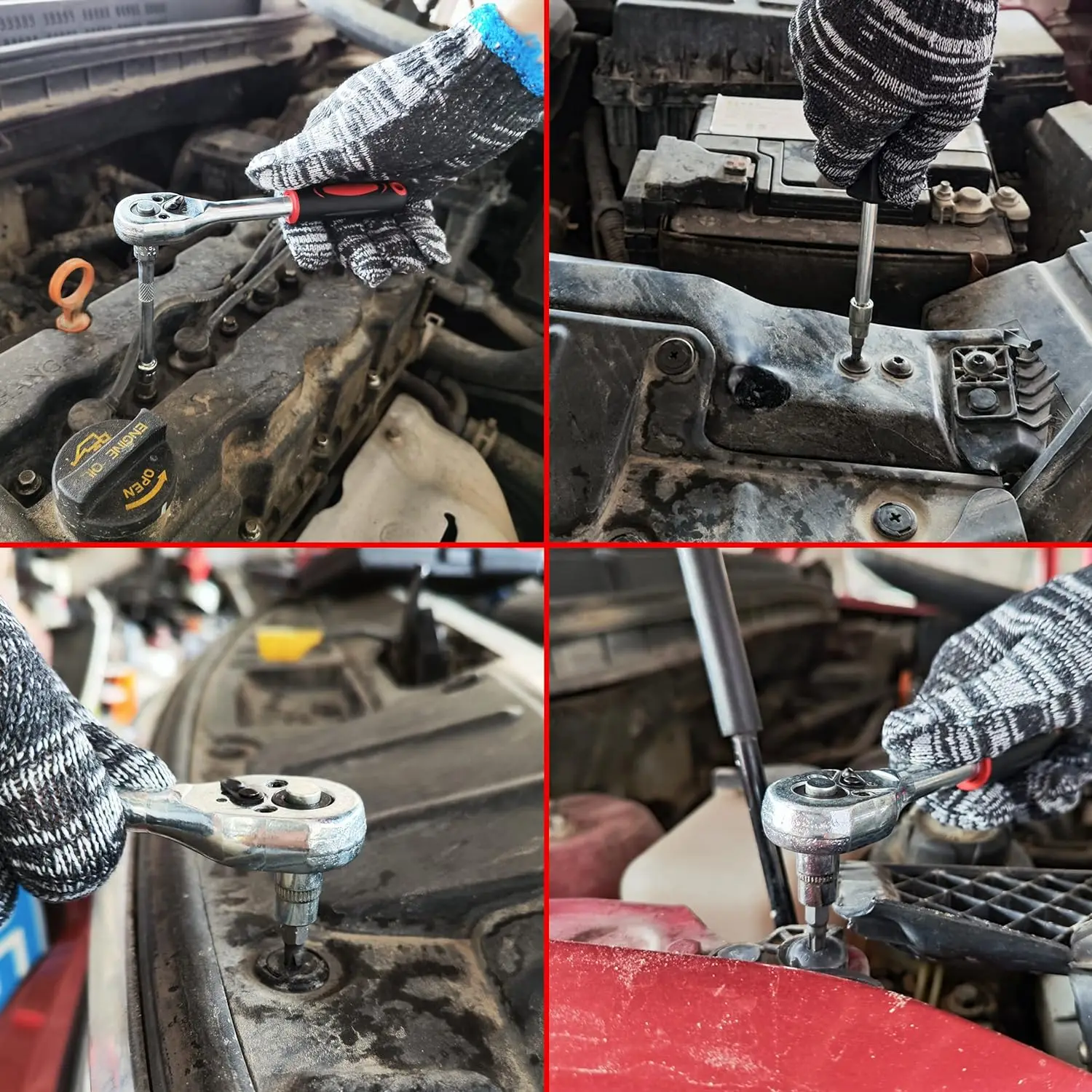 46pcs Socket Wrench Set Professional Mechanical Workshop Tools Kit Motorcycle Ratchet Spanner Multi-functional Car Repair Tool