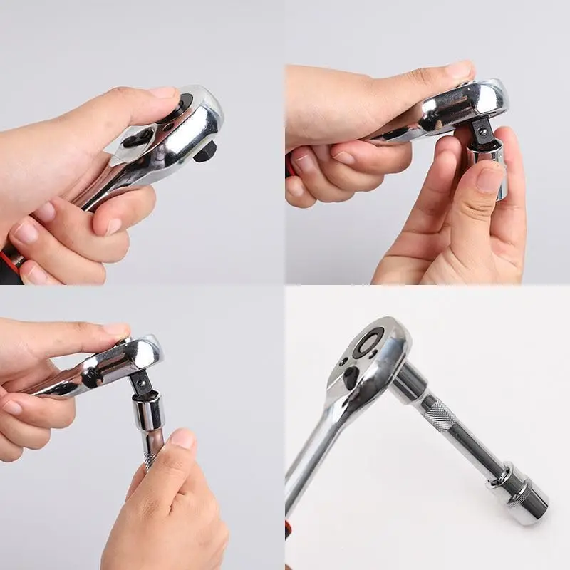 46pcs Socket Wrench Set Professional Mechanical Workshop Tools Kit Motorcycle Ratchet Spanner Multi-functional Car Repair Tool