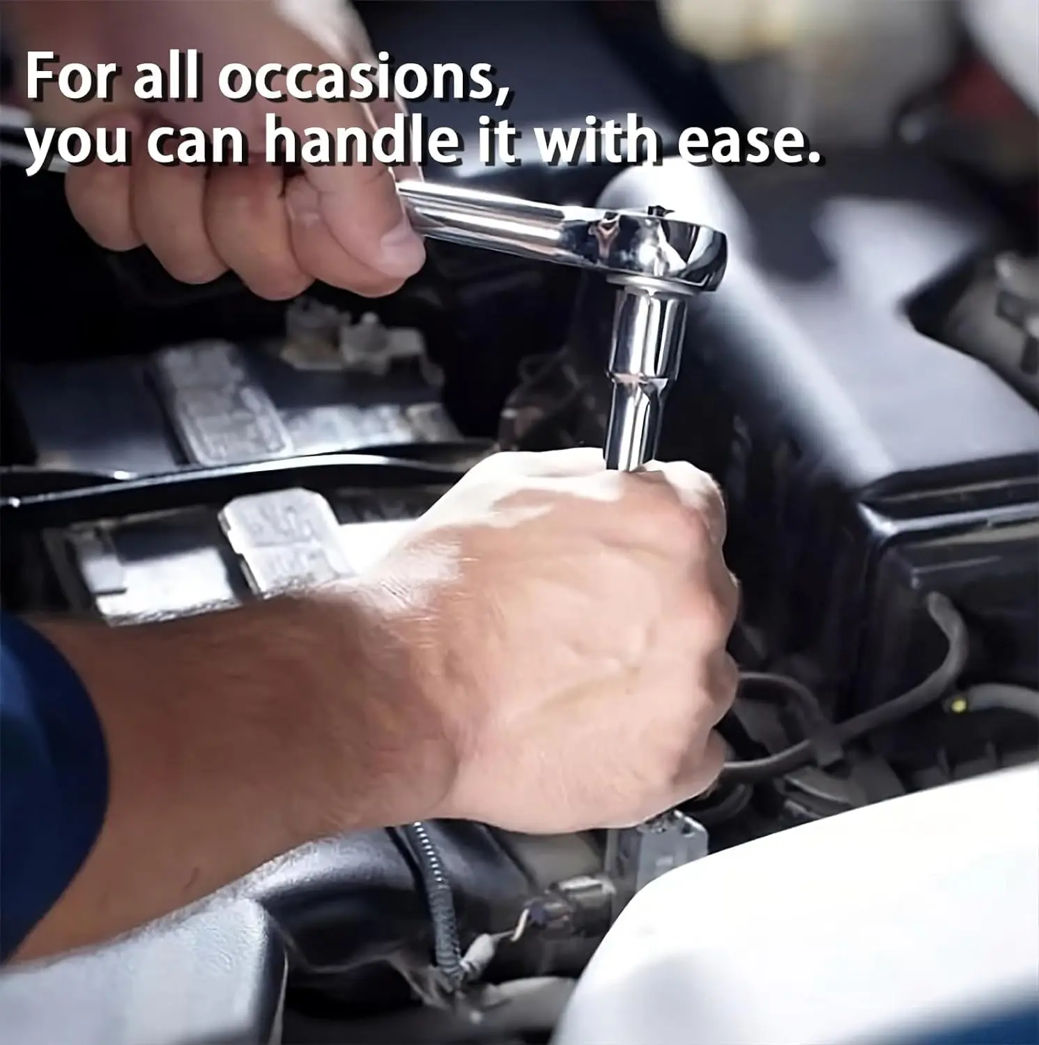 46pcs Socket Wrench Set Professional Mechanical Workshop Tools Kit Motorcycle Ratchet Spanner Multi-functional Car Repair Tool