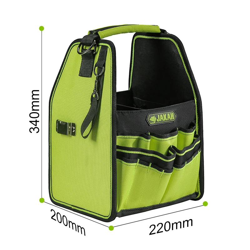 Jakah Open Tool Bag Tool Tote with Adjustable Straps and Waterproof Base Tool Storage Bags for Men HL062