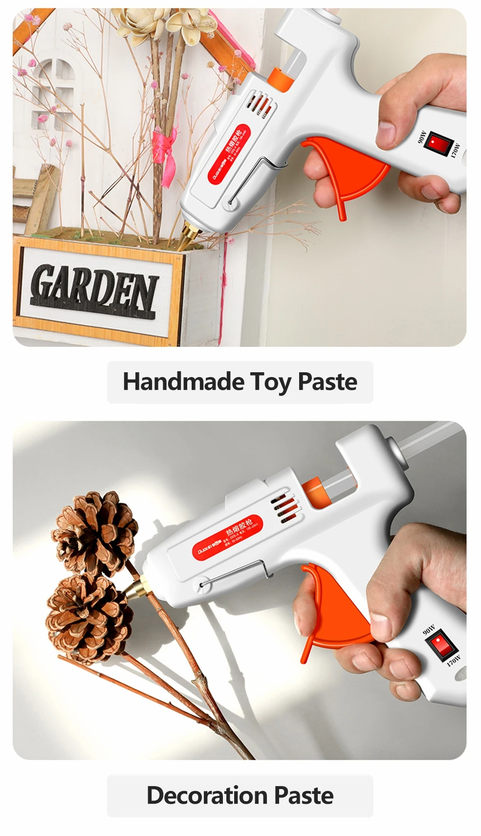 100W Hot Melt Glue Gun DIY Mini Household Industrial Guns Heat Temperature Electric Repair Tool Use 11mm Glue Sticks