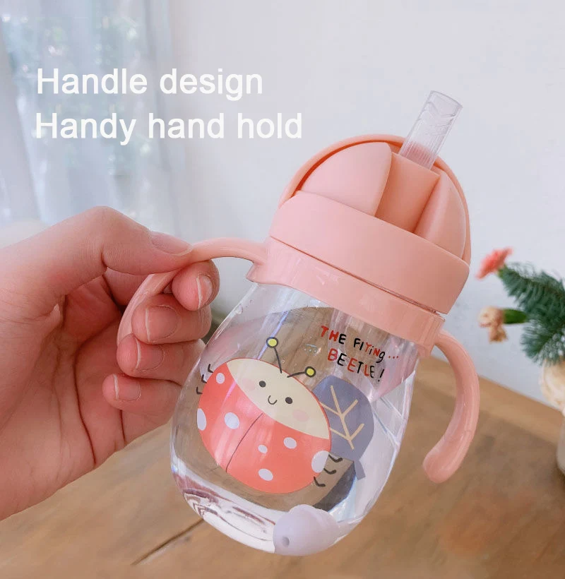 Baby Water Cup Straw Cute Anti-Choking Kindergarten Children Water Cup With Gravity Ball Duckbill Cup Infant Drinking Cup