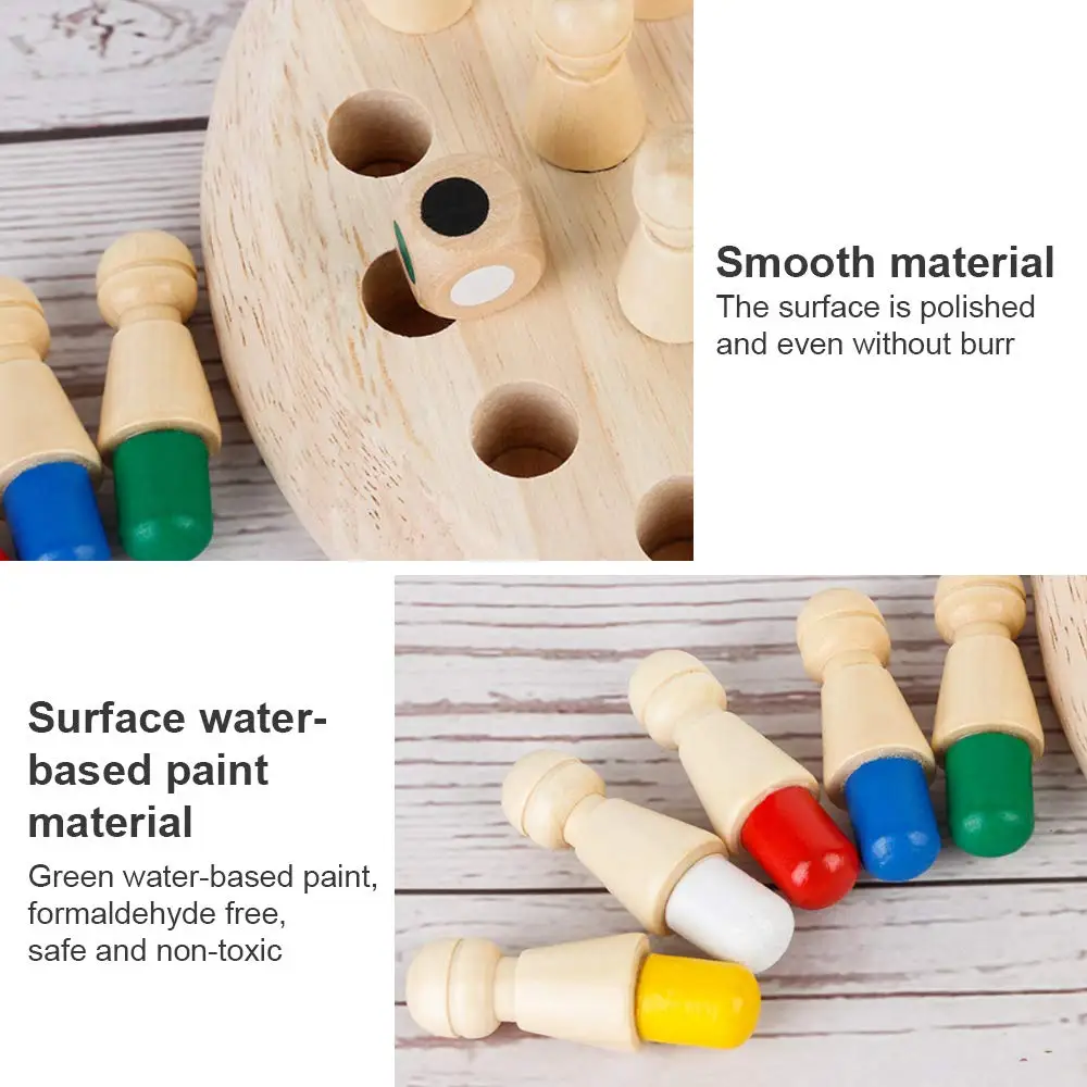 משחק זיכרון והתאמת צבעים מעץ