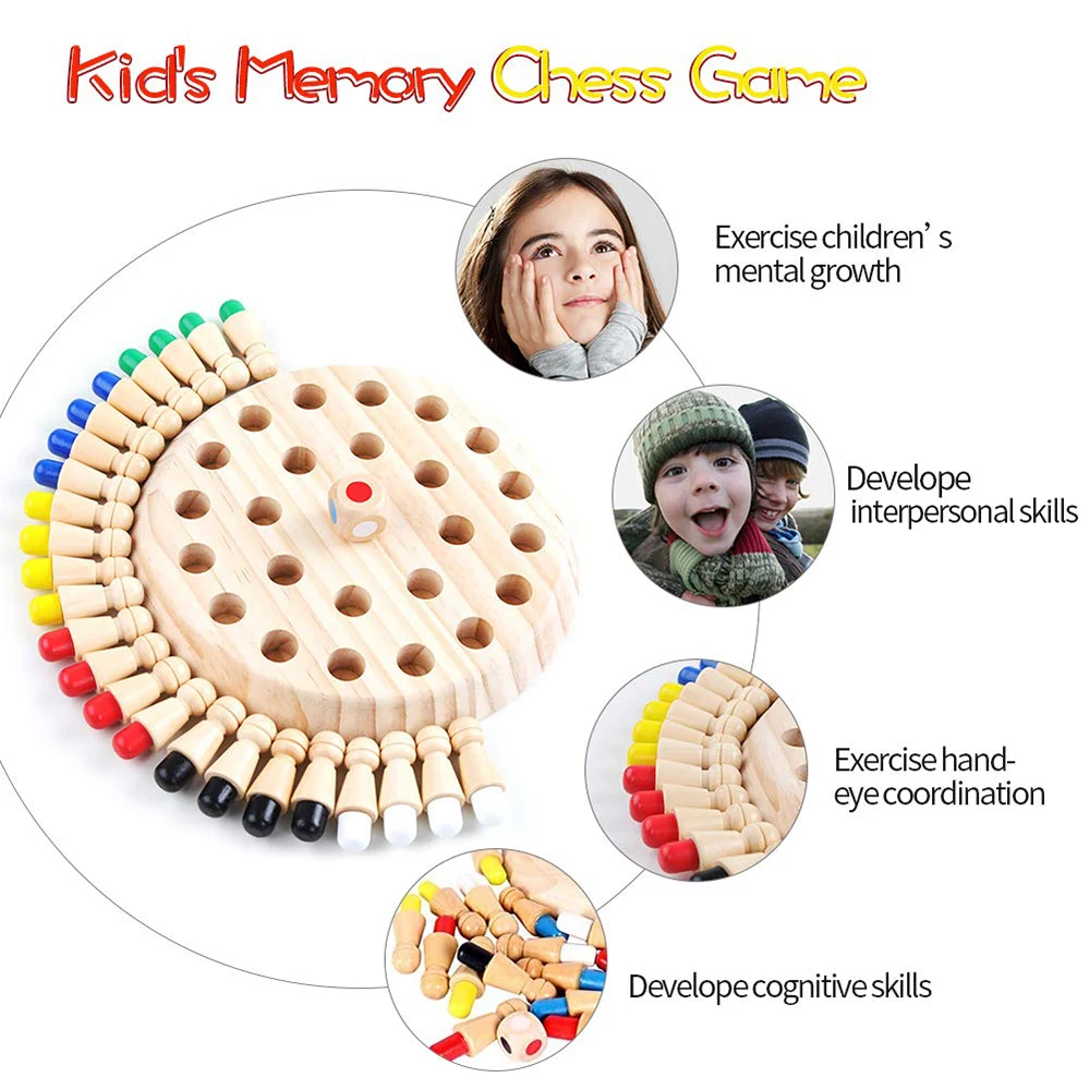משחק זיכרון והתאמת צבעים מעץ