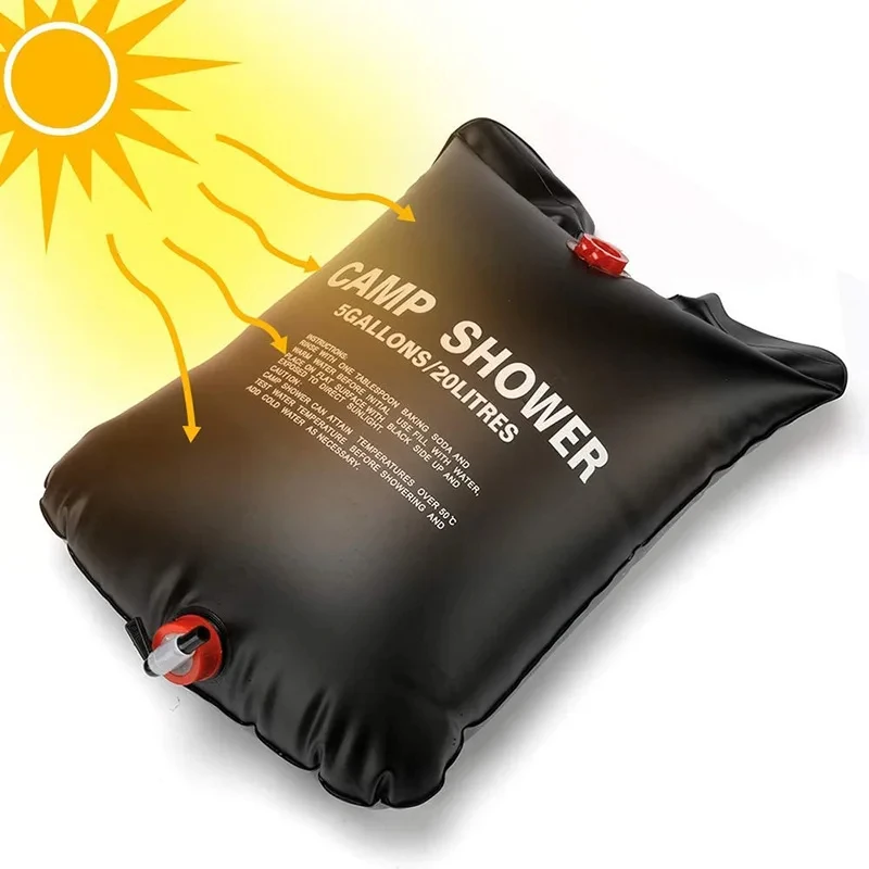 Outdoor Shower Bags 20/40L Foldable Solar Shower Bag Outdoor Bath Water Bag Camping Sun Compact Heated Water Shower Bags Scrubbi