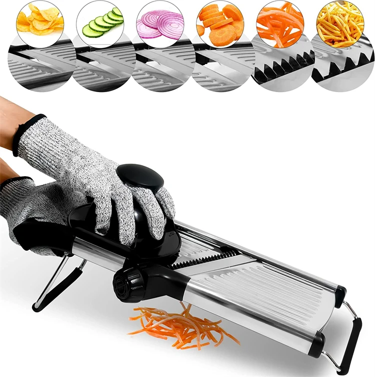 Mandoline Slicer Stainless Steel Vegetable Slicer Chopper Cutter for Potato Tomato Onion Carrot JT213