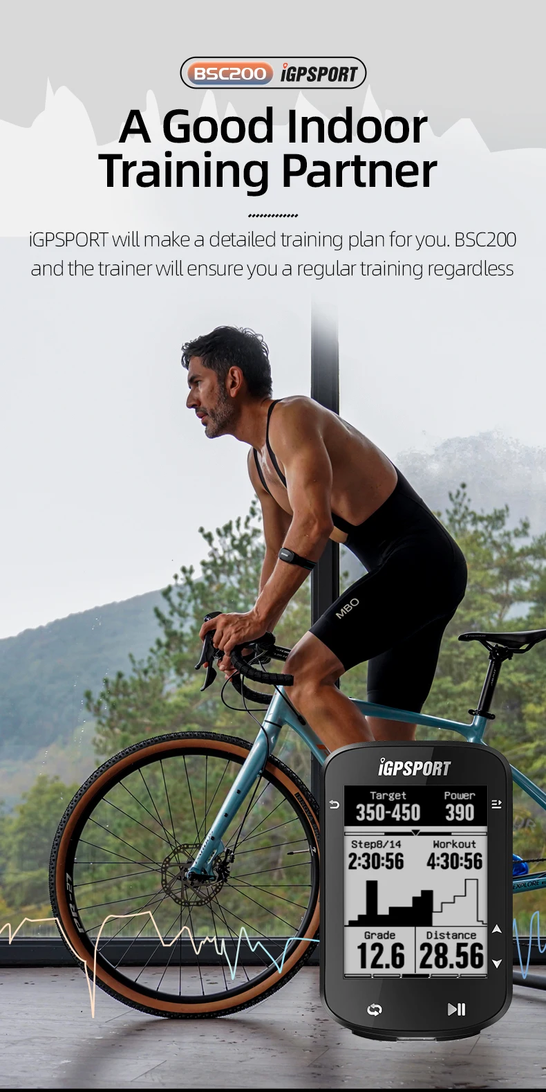 IGPSPORT BSC200 GPS Bicycle Computer Cycling Odometer Wireless Speedometer Route Navigation ANT + Bluetooth5.0 Accessories