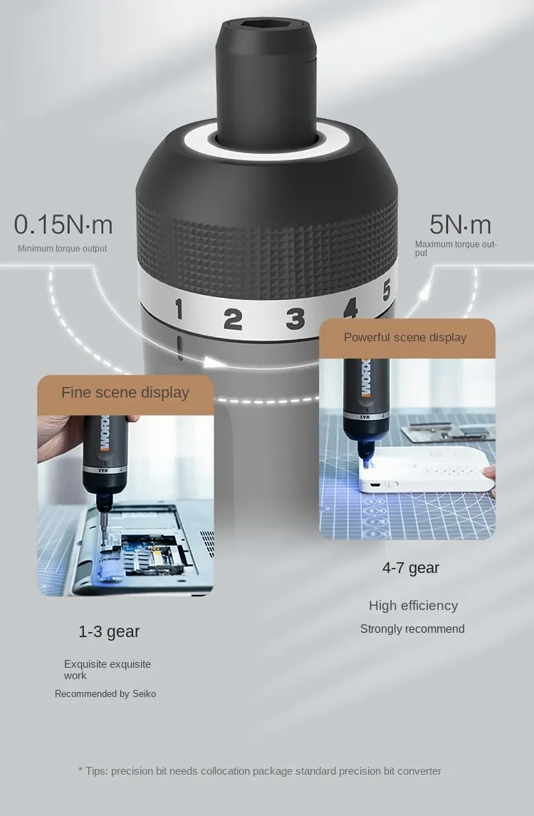WORX WX242 4V Electrical Screwdriver Set Smart Cordless Electric Screwdrivers USB Rechargeable 30 Bit Set Mini Drill Power Tool
