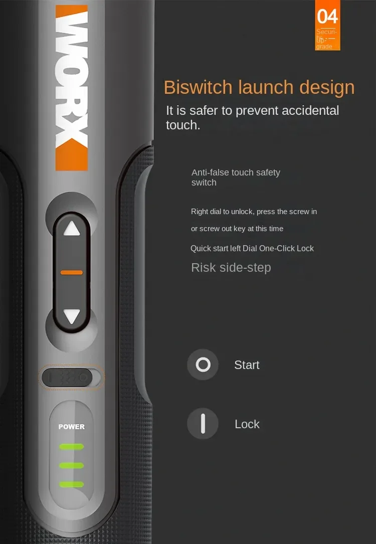 WORX WX242 4V Electrical Screwdriver Set Smart Cordless Electric Screwdrivers USB Rechargeable 30 Bit Set Mini Drill Power Tool