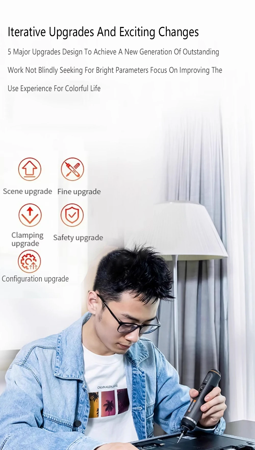 WORX WX242 4V Electrical Screwdriver Set Smart Cordless Electric Screwdrivers USB Rechargeable 30 Bit Set Mini Drill Power Tool