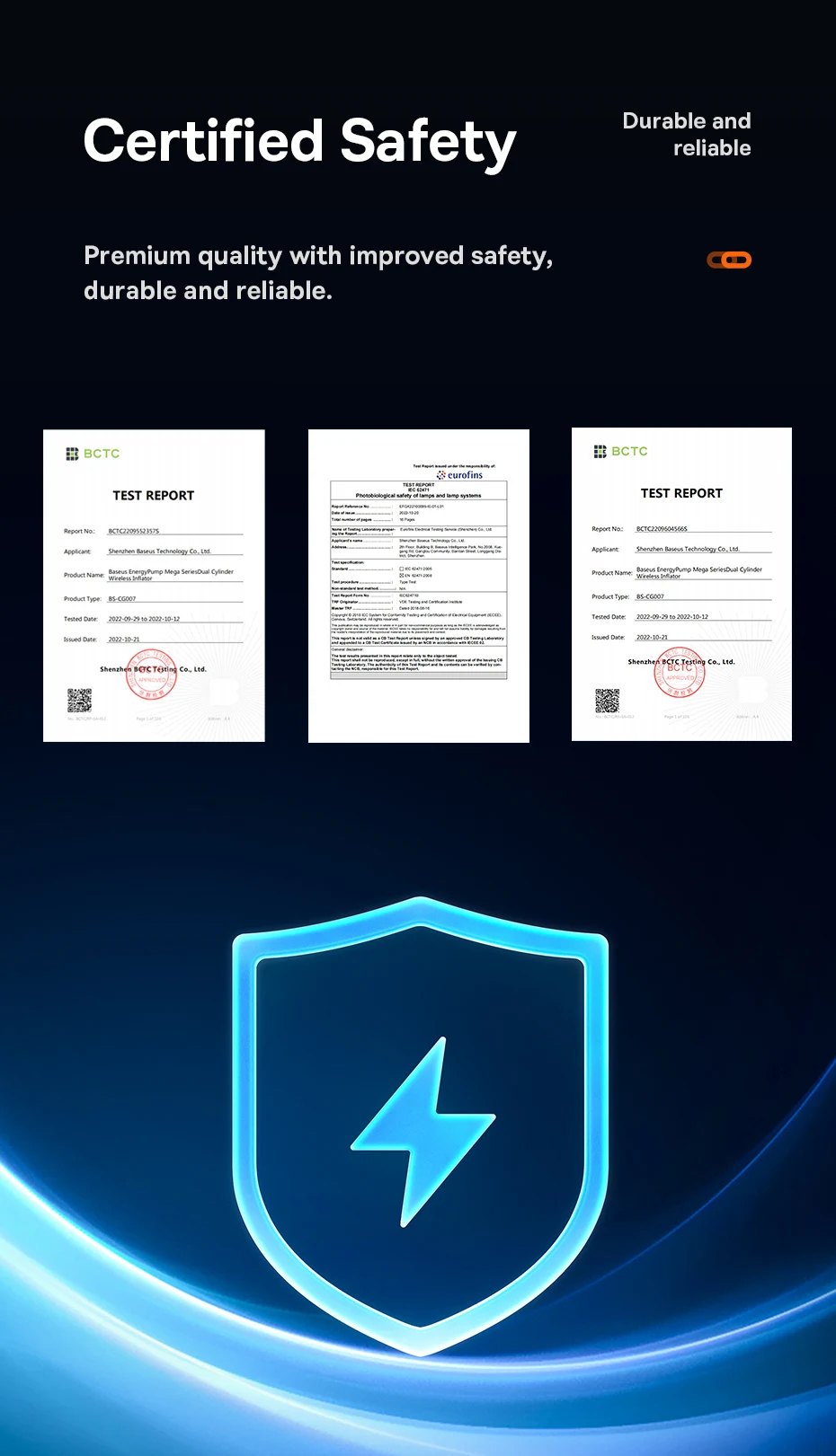 Baseus Dual Cylinder Wireless Air Pump 250W Electric Car Air Compressor Tire Inflator Pump Portable Motorcycle Pump