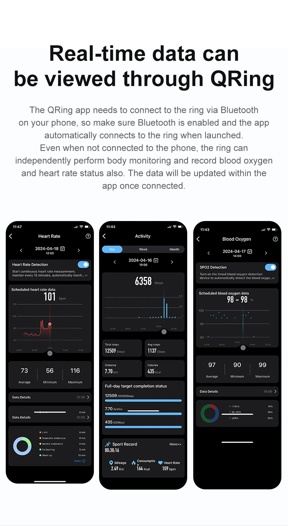 COLMI R06 Smart Ring Men Women, Heart Rate and Blood Oxygen Monitor, IP68 & 5ATM Waterproof, Multi-sport Mode