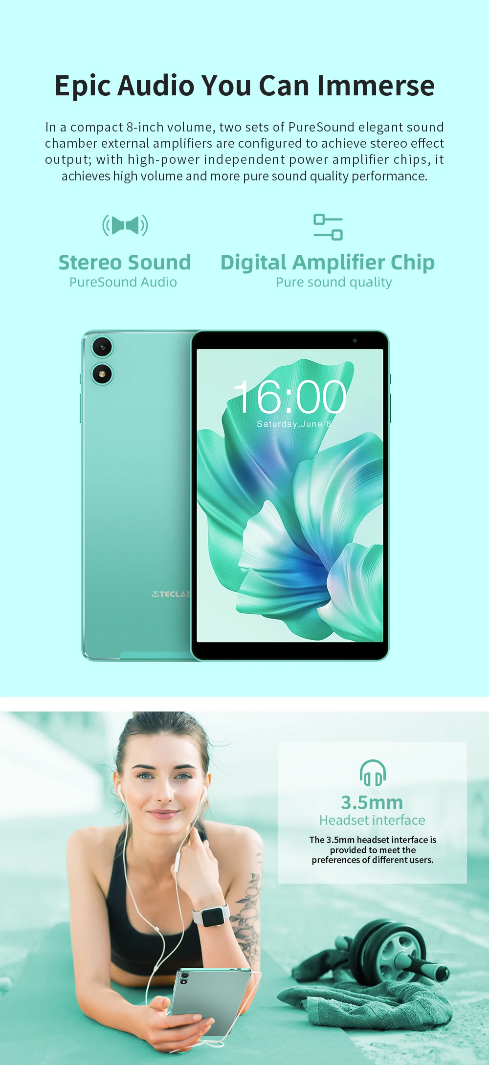 Teclast P85T 2024 Tablet (Allwinner A523 1.8GHz 8-Core/10GB (4GB+6GB)RAM/64GB ROM/8 Inch 1200*800iPS/WiFi 5/BT 5.0/5000mAh