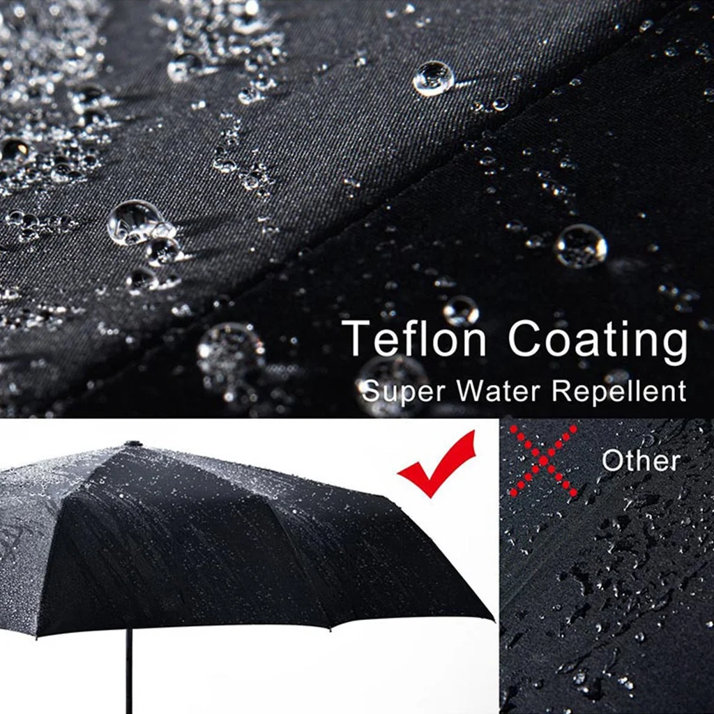 Strong windproof and rainproof new automatic folding business large umbrella household vinyl umbrella ten-bone umbrella