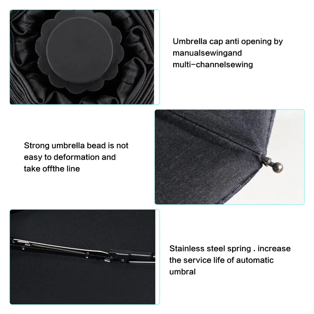 Strong windproof and rainproof new automatic folding business large umbrella household vinyl umbrella ten-bone umbrella