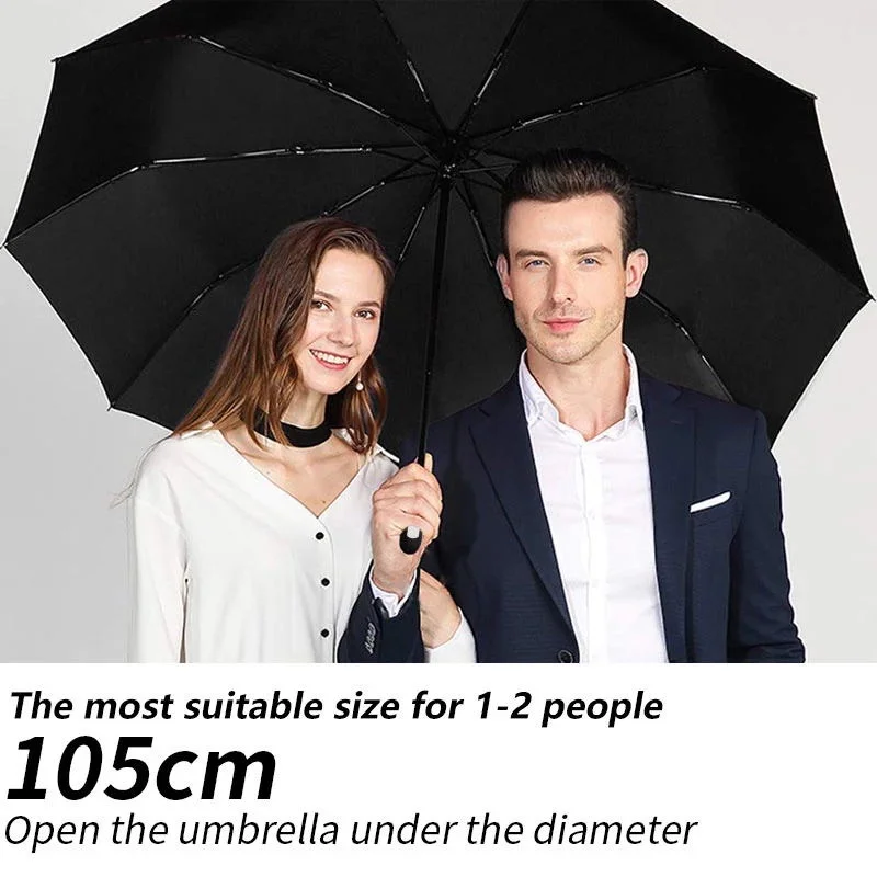 Strong windproof and rainproof new automatic folding business large umbrella household vinyl umbrella ten-bone umbrella