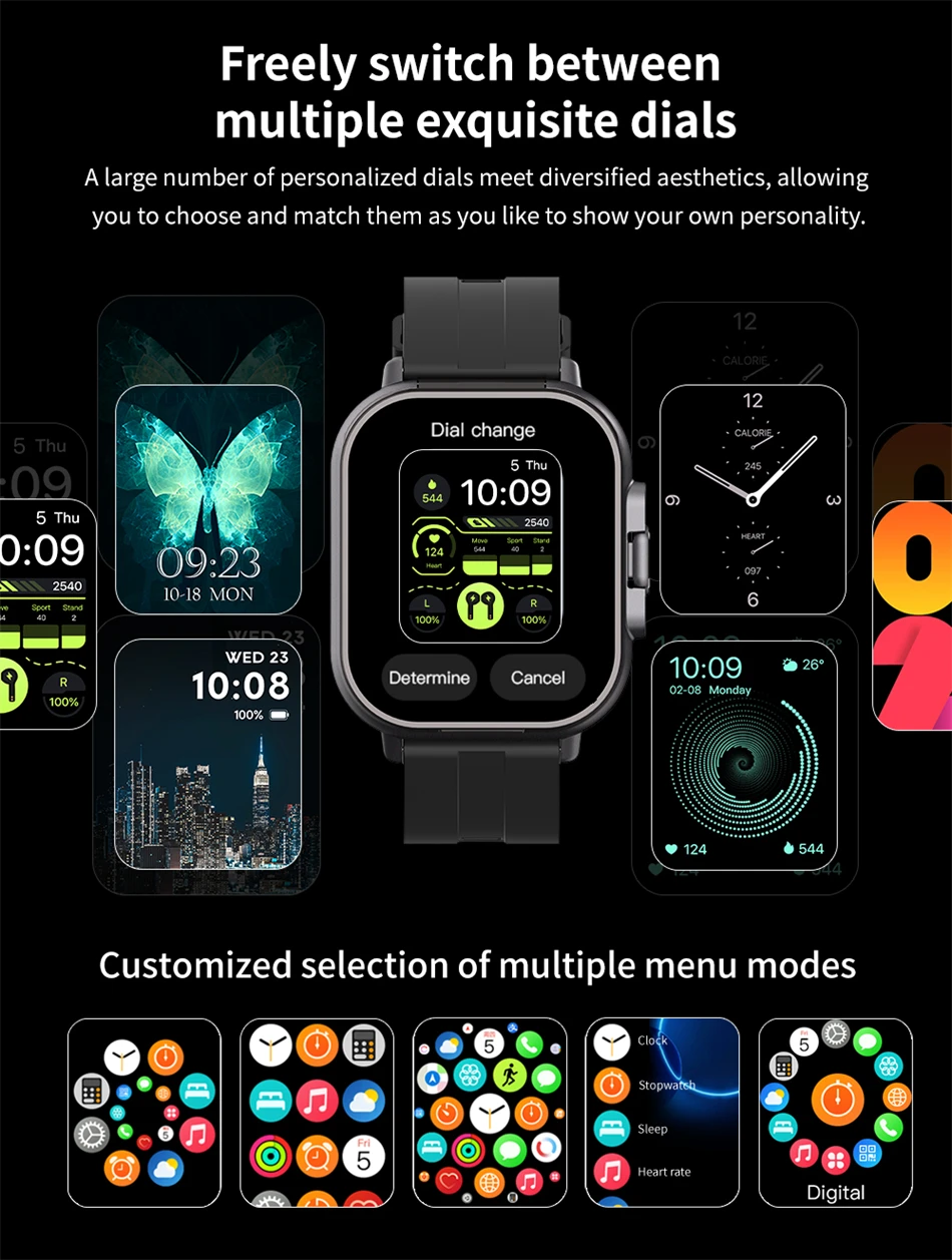 Smart Watch 2 in 1 With Earphone Smartwatch Bluetooth Call Men Watch GPS Track Heart Rate Monitor Play Music SmartWatch