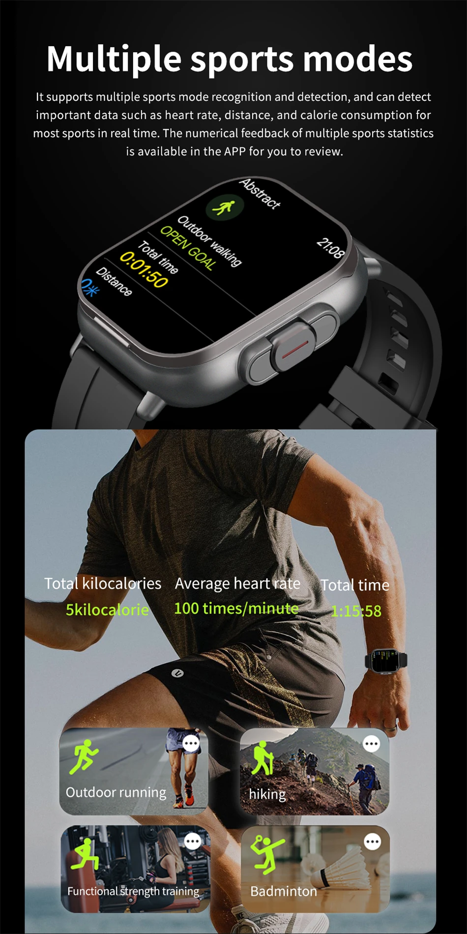 Smart Watch 2 in 1 With Earphone Smartwatch Bluetooth Call Men Watch GPS Track Heart Rate Monitor Play Music SmartWatch