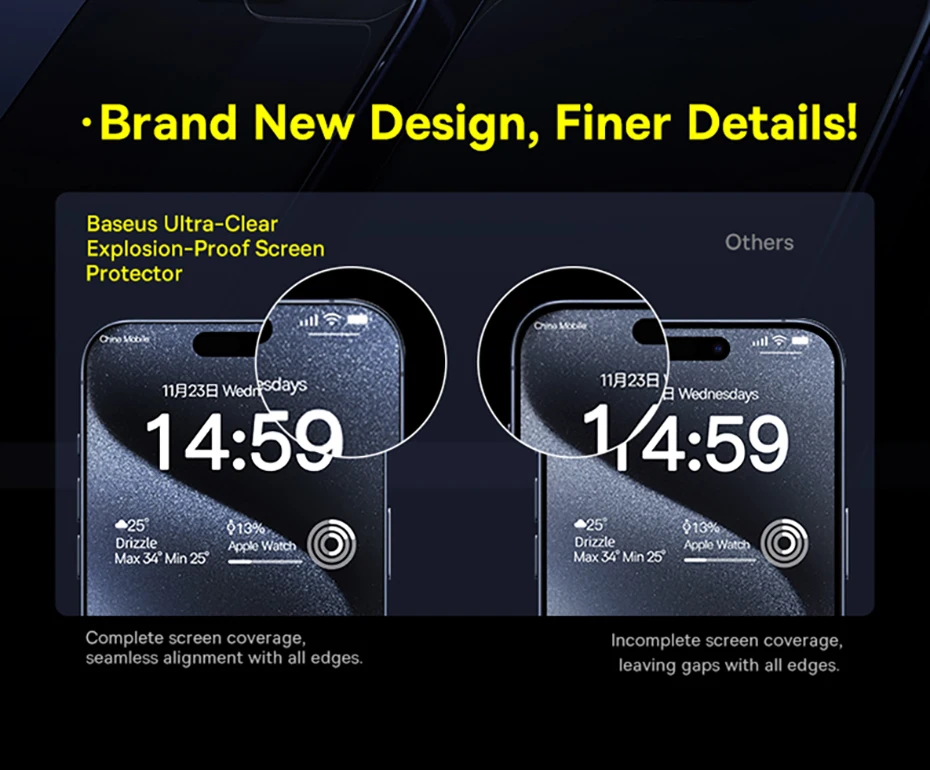 Baseus Tempered Glass for iPhone 16 Pro Max Plus Screen Protector for iPhone 15 14 13 12 11 Pro Max Clear Edge Anti-Peeping Film