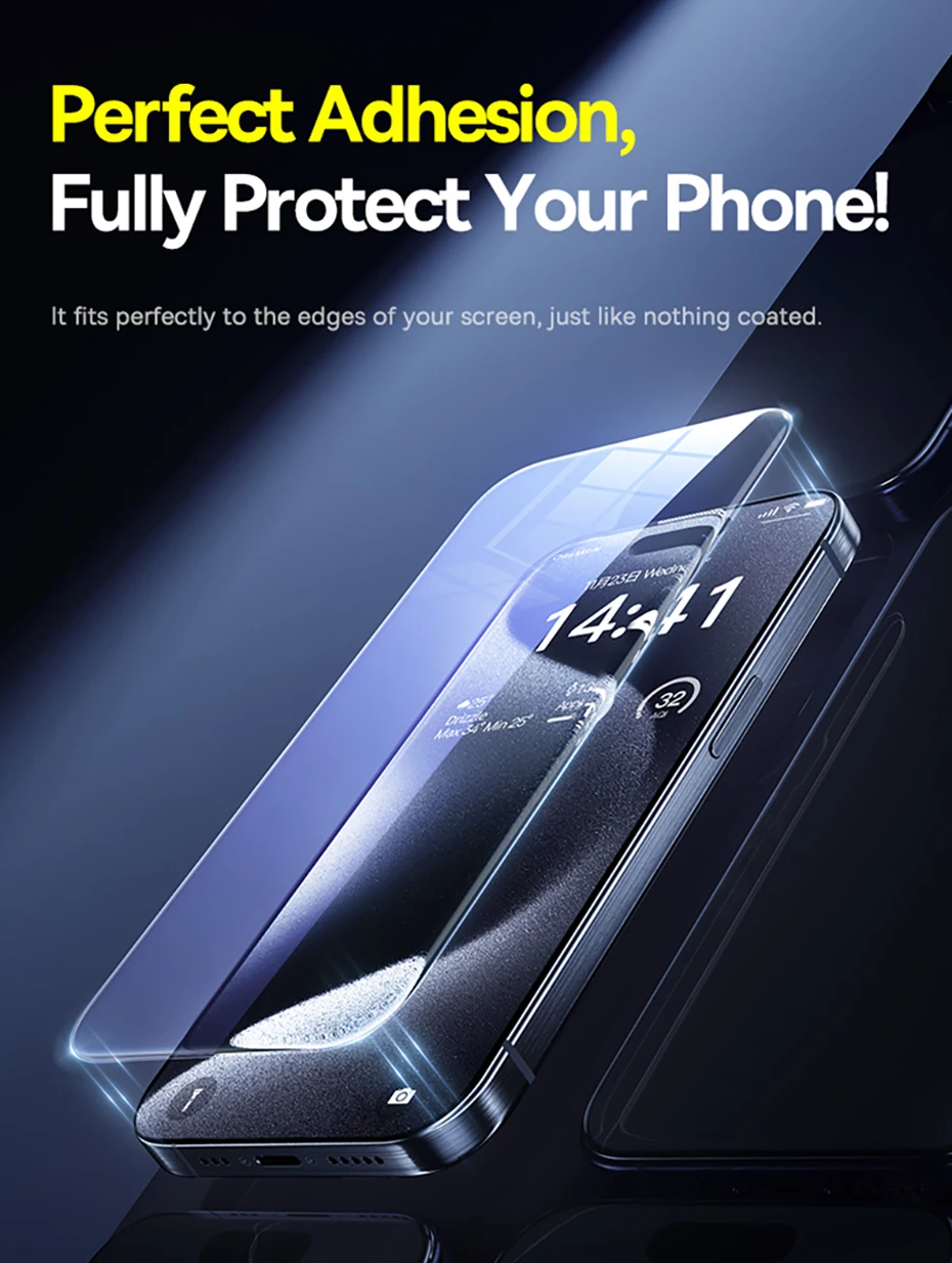 Baseus Tempered Glass for iPhone 16 Pro Max Plus Screen Protector for iPhone 15 14 13 12 11 Pro Max Clear Edge Anti-Peeping Film