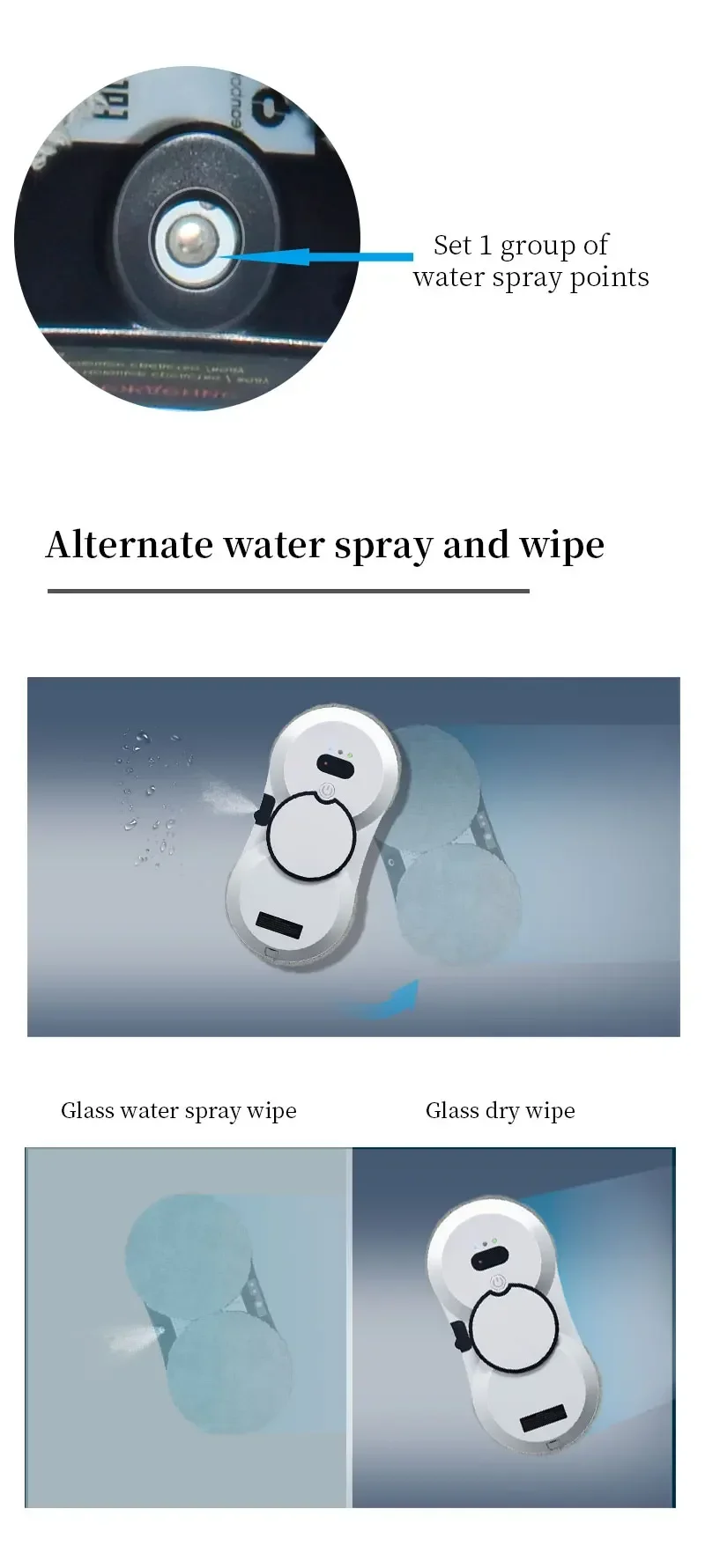 Window cleaning robot Water spray intelligent cleaning robot Brushless motor Glass washer spray window cleaning robot
