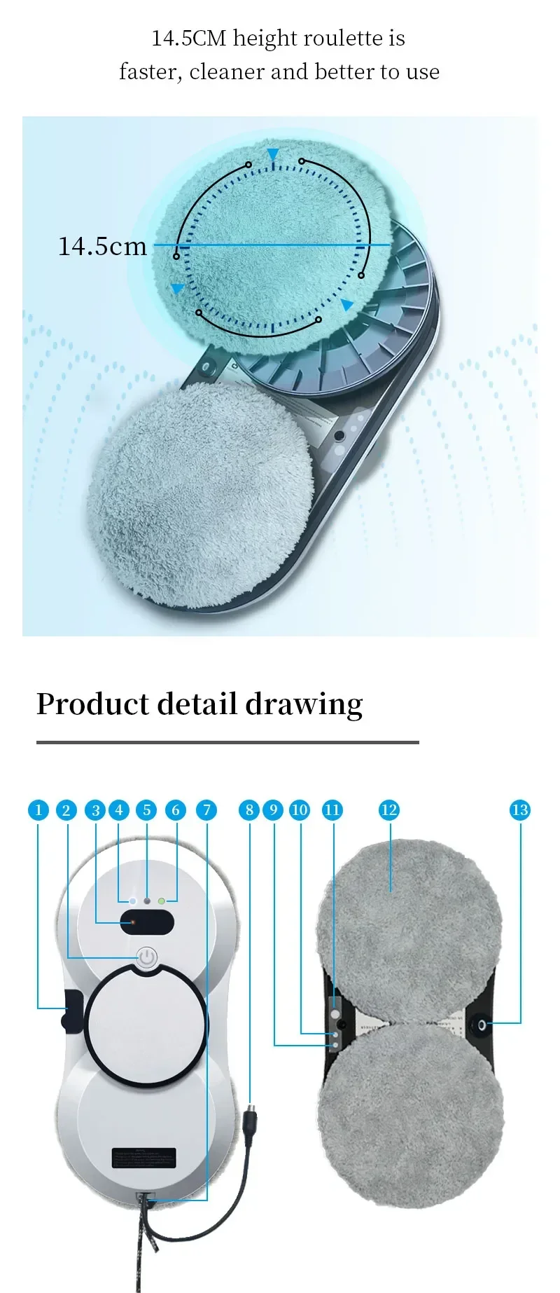 Window cleaning robot Water spray intelligent cleaning robot Brushless motor Glass washer spray window cleaning robot