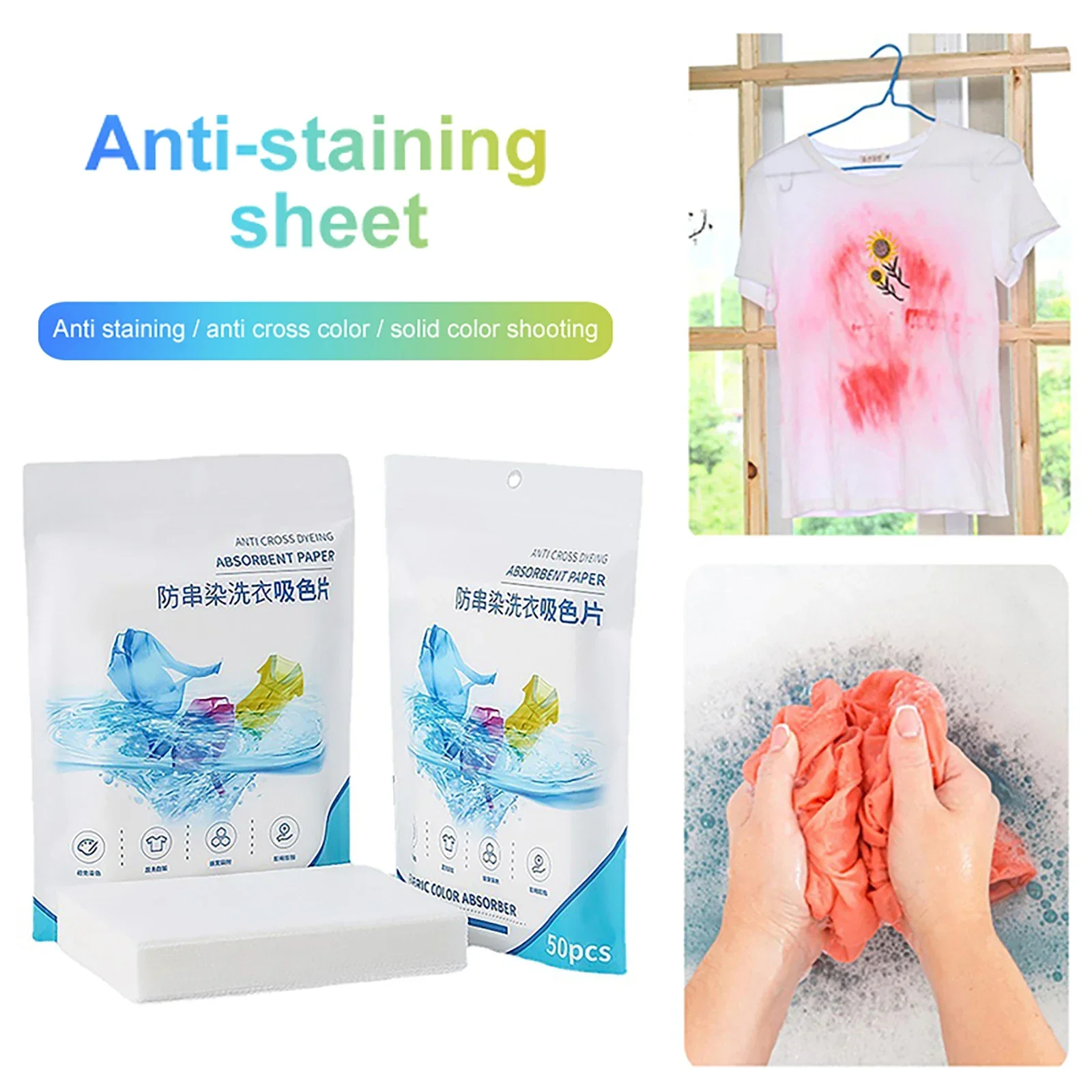 Color Absorbing Paper For Washing Machine Accessories Personal Care Cleaning Clothing Decolorizing Cloth Laundry Home