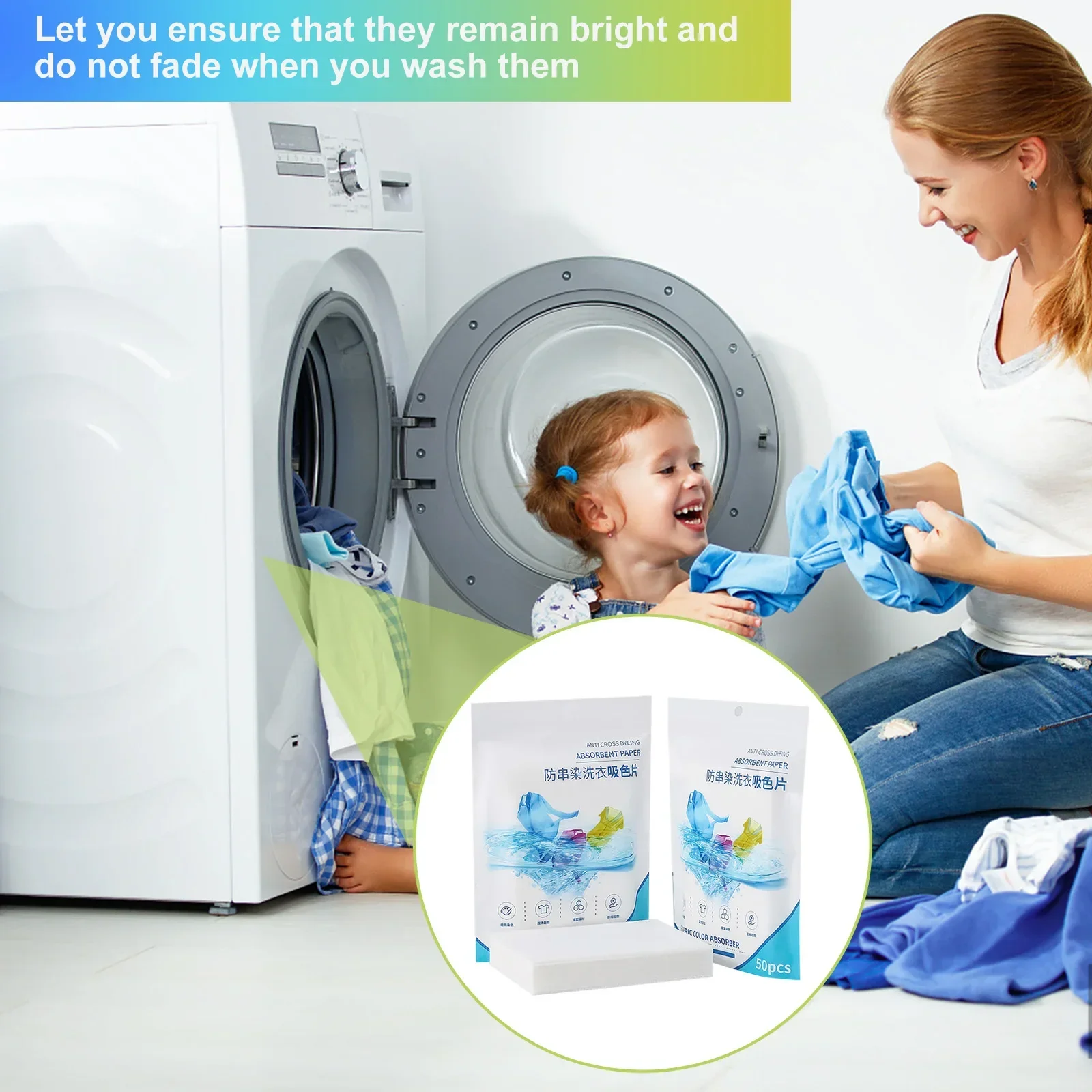 Color Absorbing Paper For Washing Machine Accessories Personal Care Cleaning Clothing Decolorizing Cloth Laundry Home