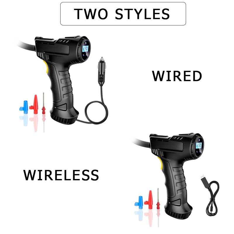 Car Mounted Inflation Pump Handheld Smart Home Car Motorcycle Portable Tire Inflation Pump Black Portable