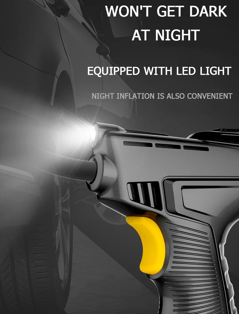 Car Mounted Inflation Pump Handheld Smart Home Car Motorcycle Portable Tire Inflation Pump Black Portable