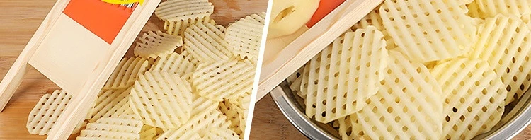 Fries Grid Stainless Potato Grid Steel Potato Kitchen Wooden Home Chip Shred Potato Vegetable French Gadget Cutter Grater Slicer