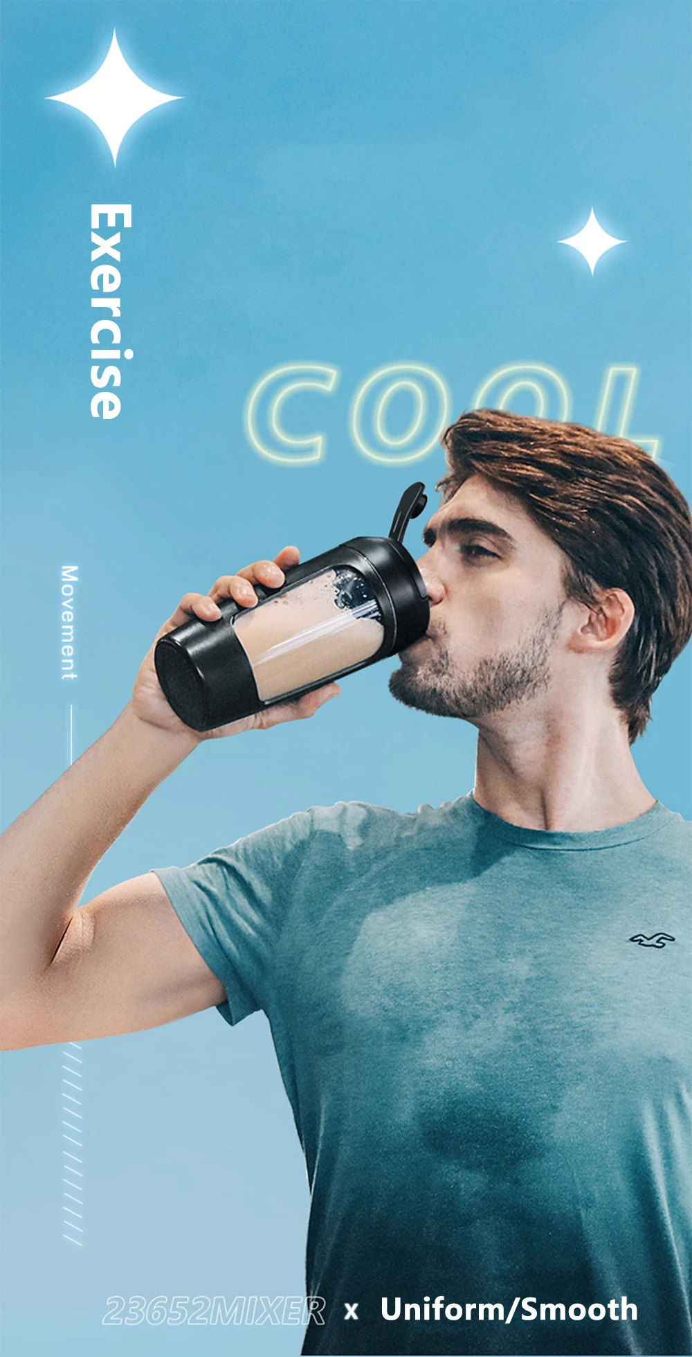 500ML Electric Protein Powder Mixing Cup Automatic Shaker Bottle Mixer Shake Bottle Milk Coffee Blender Kettle fro Gym outdoor