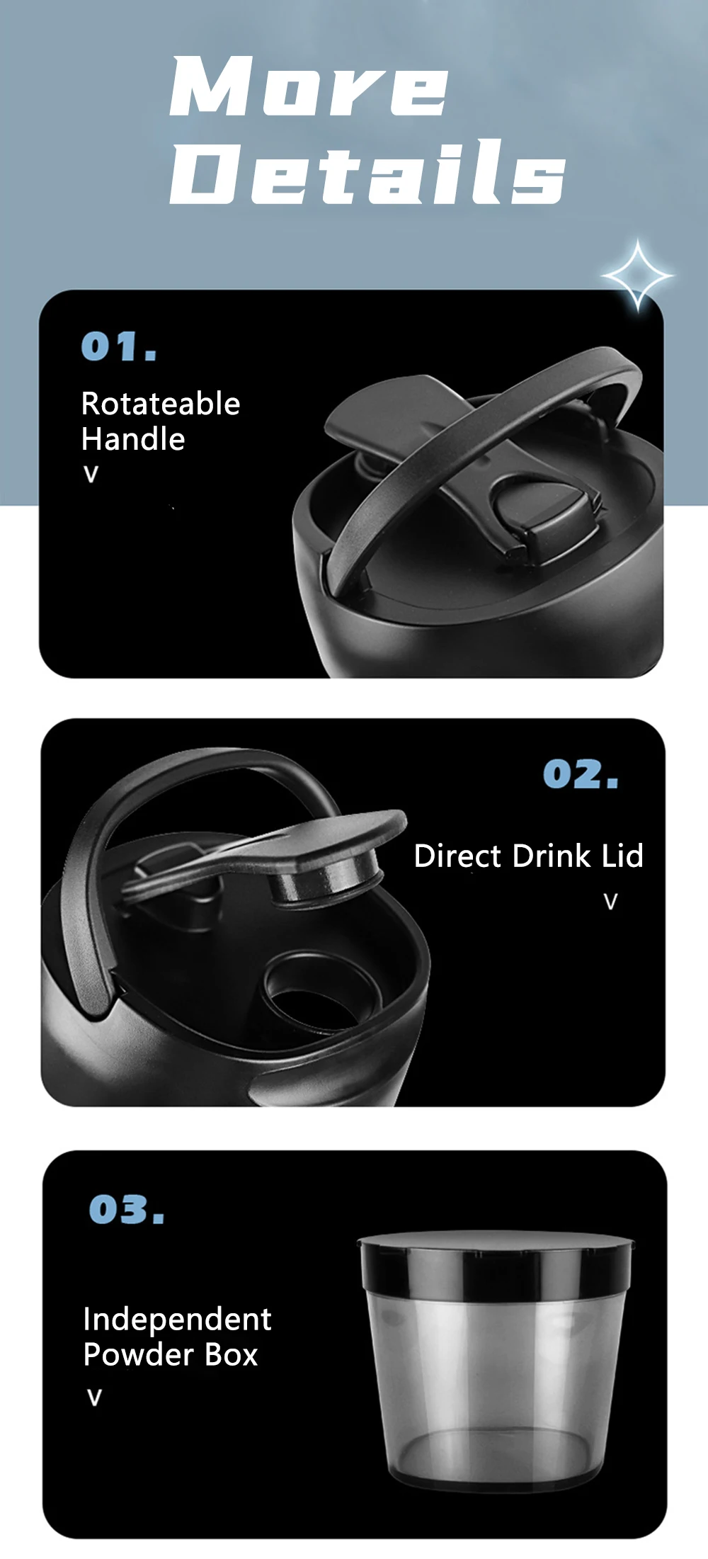 500ML Electric Protein Powder Mixing Cup Automatic Shaker Bottle Mixer Shake Bottle Milk Coffee Blender Kettle fro Gym outdoor