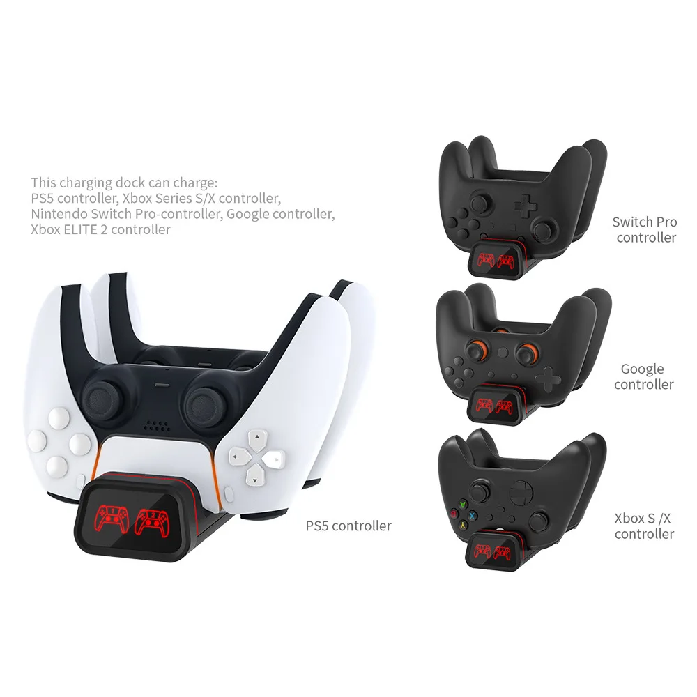 Dual Dock Charging Station Handle Controller Charger Stand Station For Xbox Series X/S/ PS5 Charging Holder for Nintendo Switch