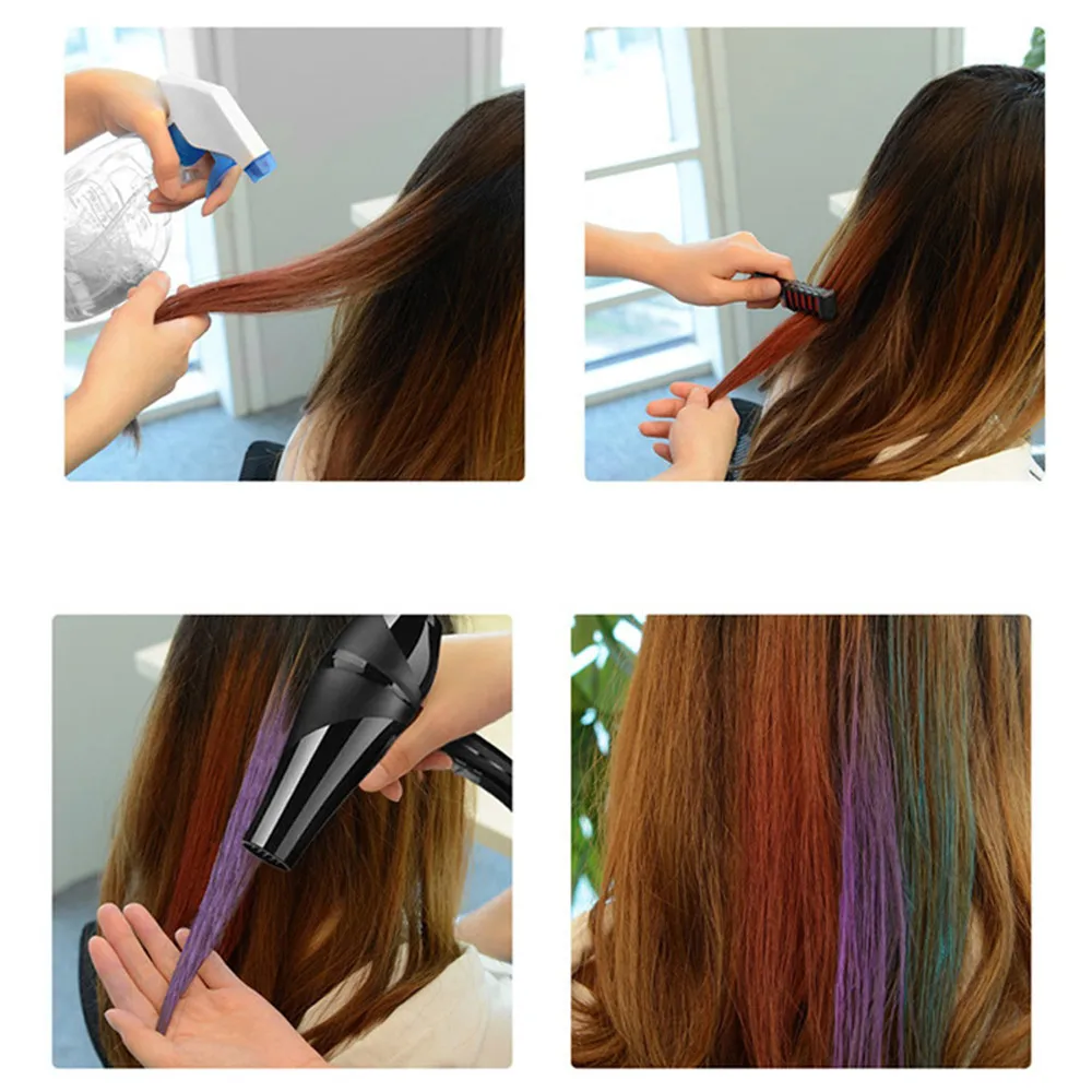 Temporary Hair Chalk Powder With Comb Salon Hair Mascara Crayo