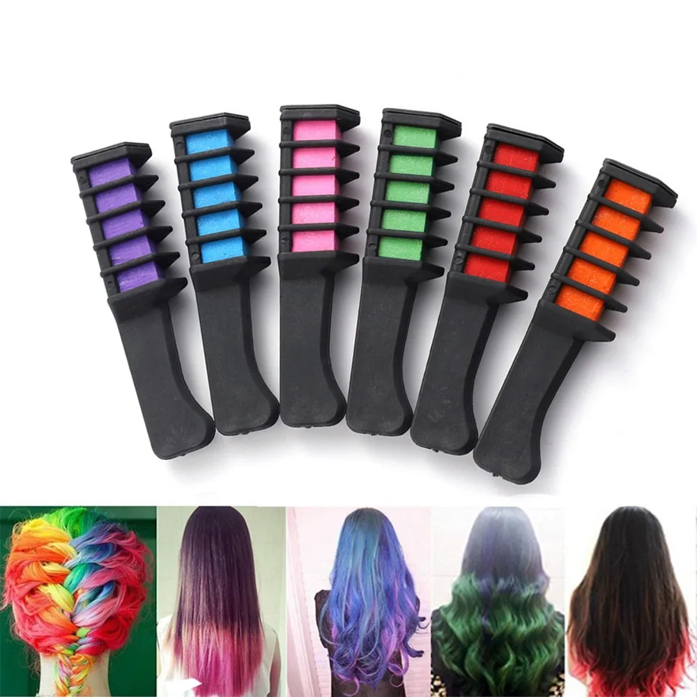 Temporary Hair Chalk Powder With Comb Salon Hair Mascara Crayo