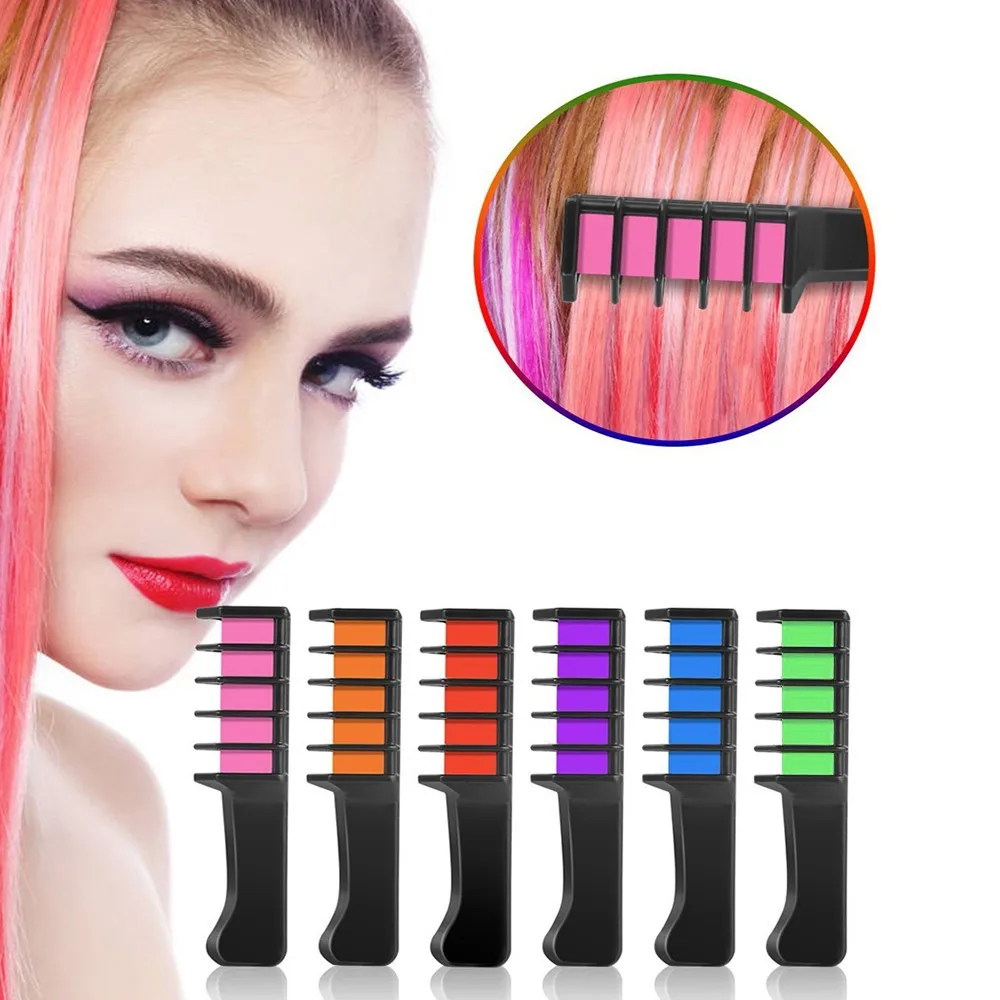 Temporary Hair Chalk Powder With Comb Salon Hair Mascara Crayo