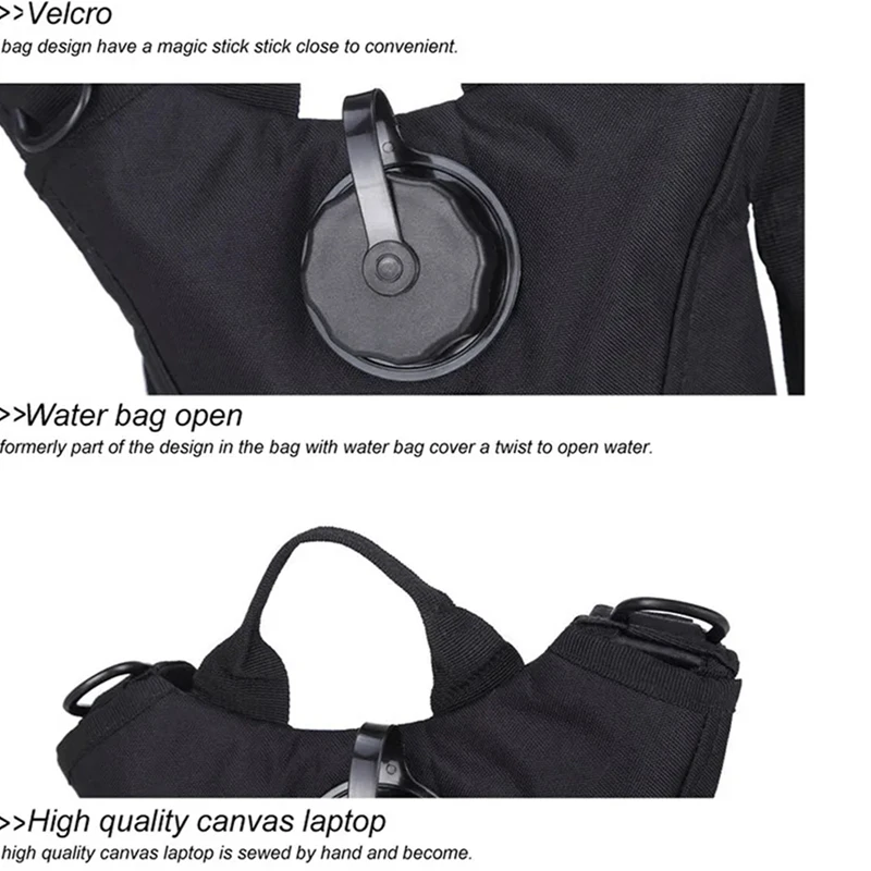 Waterproof Tactical Hydration Backpack with 3L Bladder Outdoor Sport Water Bag Backpacks For Running Cycling Tourism and Camping