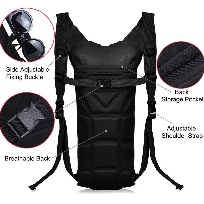 Waterproof Tactical Hydration Backpack with 3L Bladder Outdoor Sport Water Bag Backpacks For Running Cycling Tourism and Camping