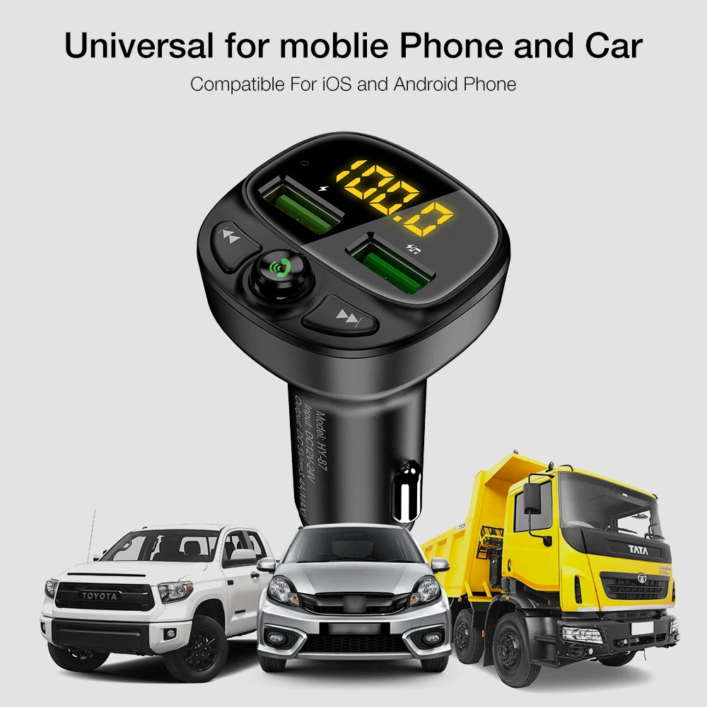 New Car Mp3 Bluetooth Car Car Charger Dual USB Car Cigarette Lighter QC3.0 Car Charger Fast Charge