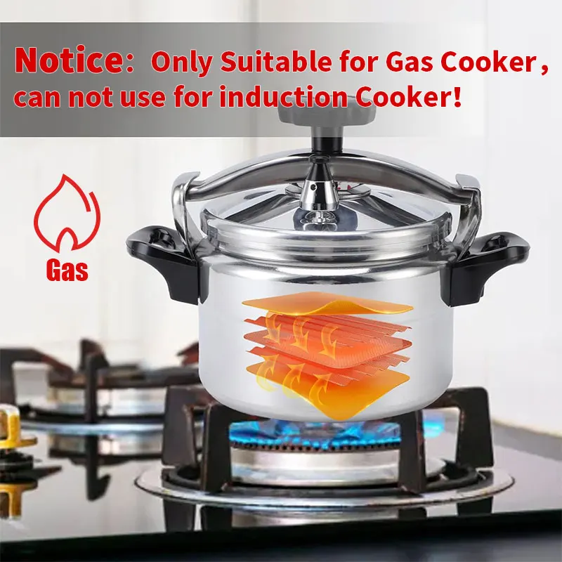 Aluminum 3L/4L/5L/7L Capacity Pressure Cooker Only for Gas Safe Explosion Proof Pressure Canner with Easy Lock Lid