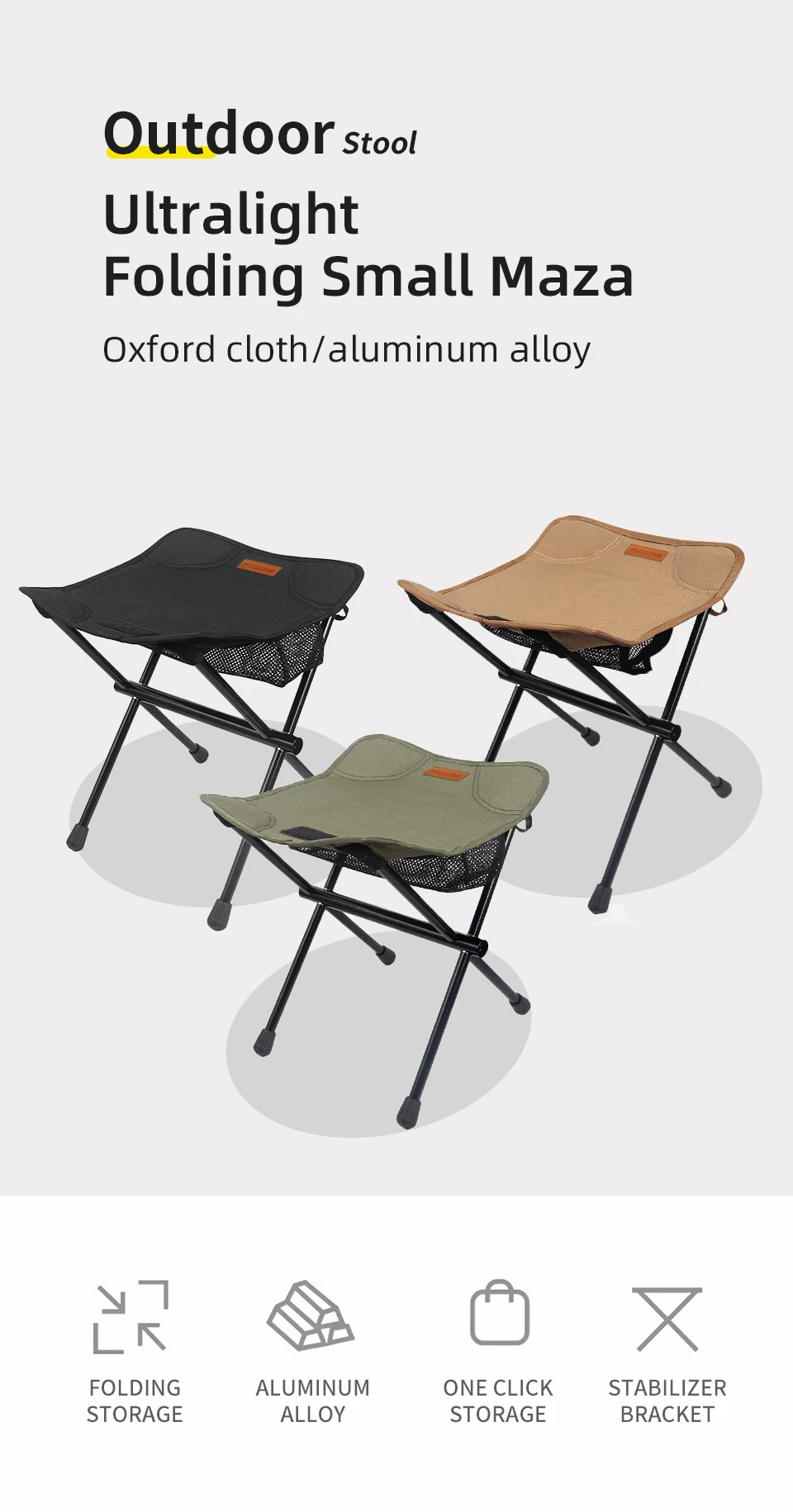 Camping Portable Folding Stools Ultralight Aluminium Alloy Storage Chair MIni Fishing Chair Picnic Lighweight Furniture