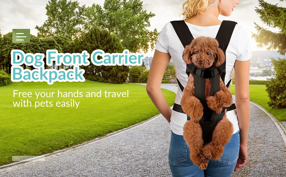 Outdoor Pet Front Dog Carrier Backpacks Adjustable Hands Free Dog Backpack Carrier For Medium Small Dogs