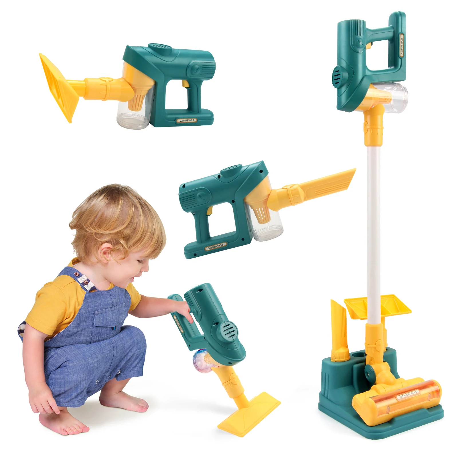 Electric Mini Vacuum Cleaner Simulation Housework Dust Catcher with Light and Music for Kids Gifts Educational Pretend Play Toys