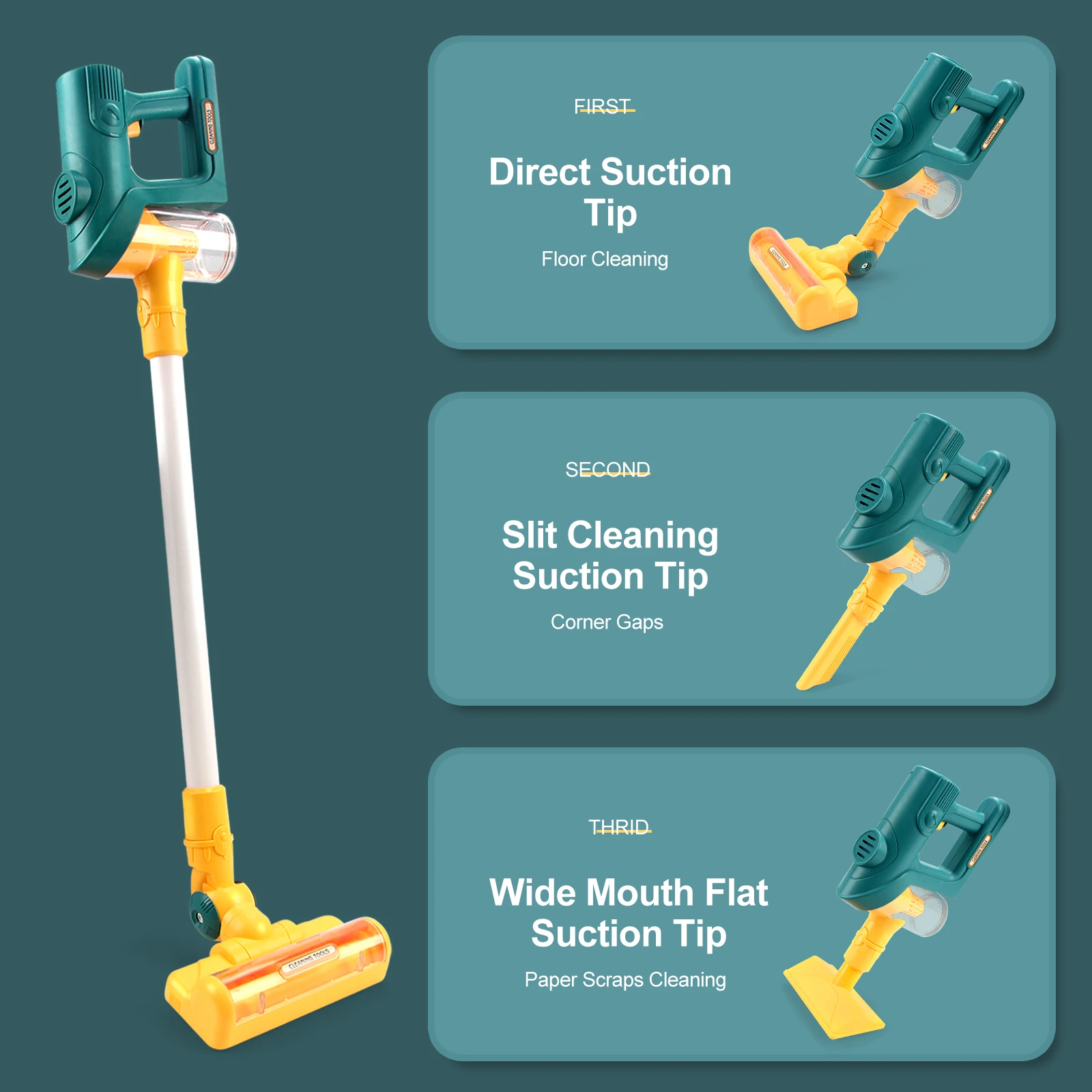 Electric Mini Vacuum Cleaner Simulation Housework Dust Catcher with Light and Music for Kids Gifts Educational Pretend Play Toys