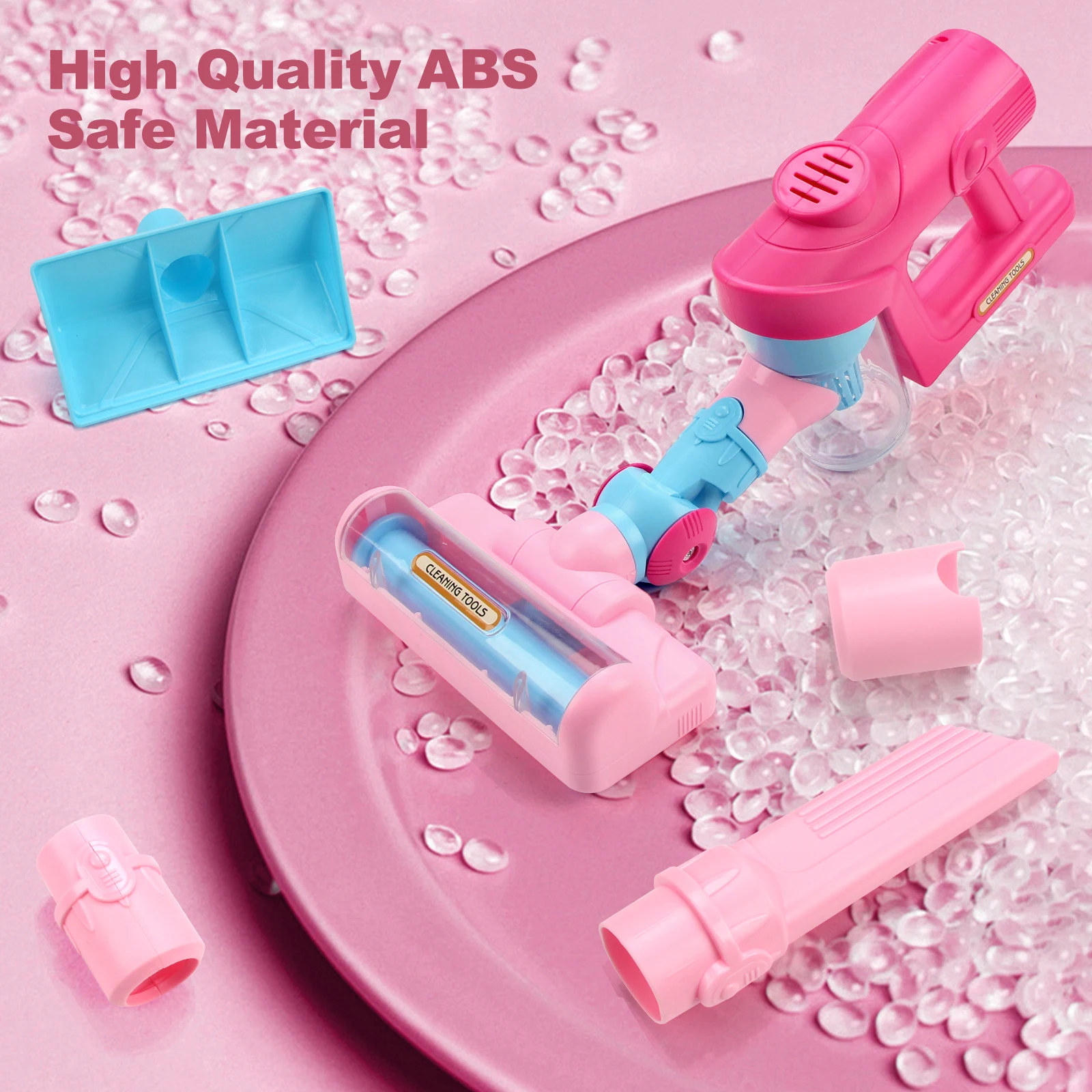 Electric Mini Vacuum Cleaner Simulation Housework Dust Catcher with Light and Music for Kids Gifts Educational Pretend Play Toys